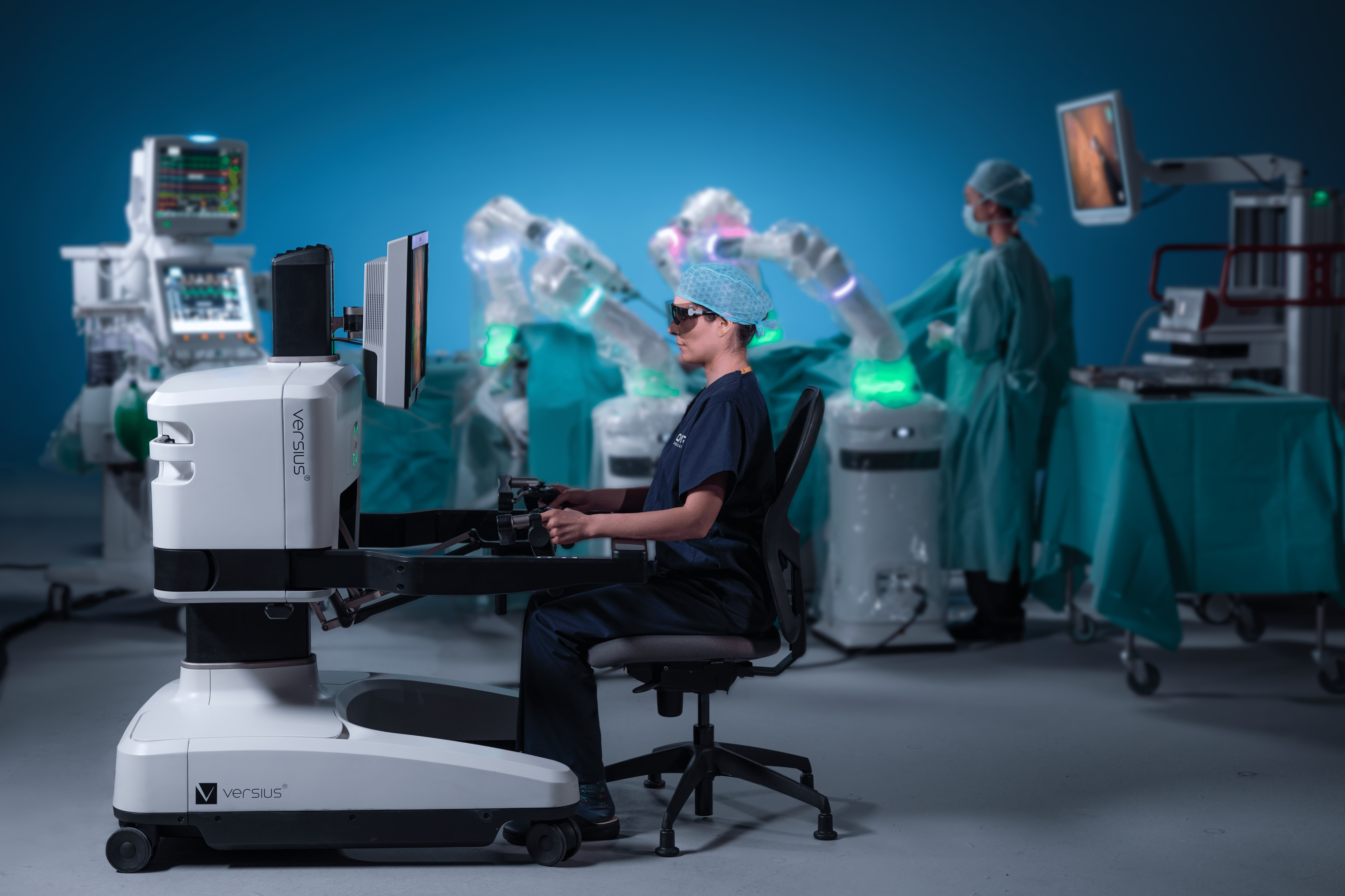 Versius console seated in operating theatre - NU Hospitals