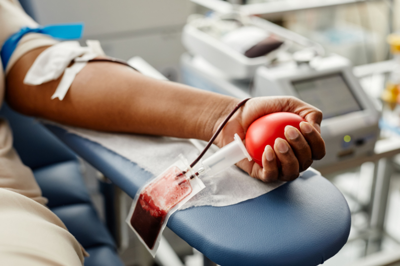 Woman Donating Blood - NU Hospitals