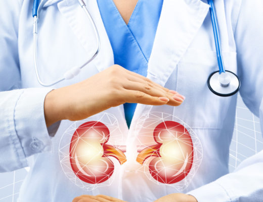 Female doctor and kidneys on virtual screen - NU Hospitals